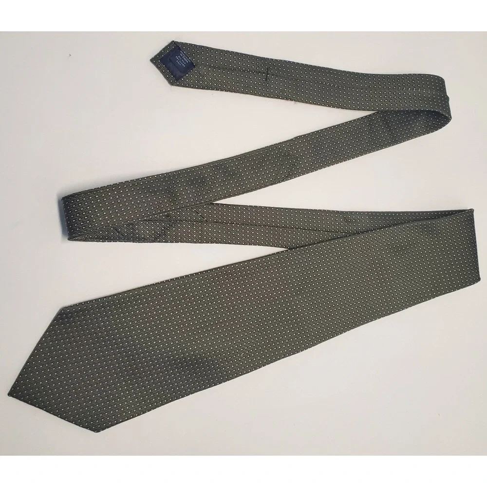 Roundtree & Yorke Tie Mens Olive Green Purple All Silk Geometric
